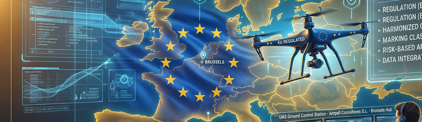 Esquema resumido de la normativa europea de drones: categorías, requisitos de operador y zonas de vuelo
